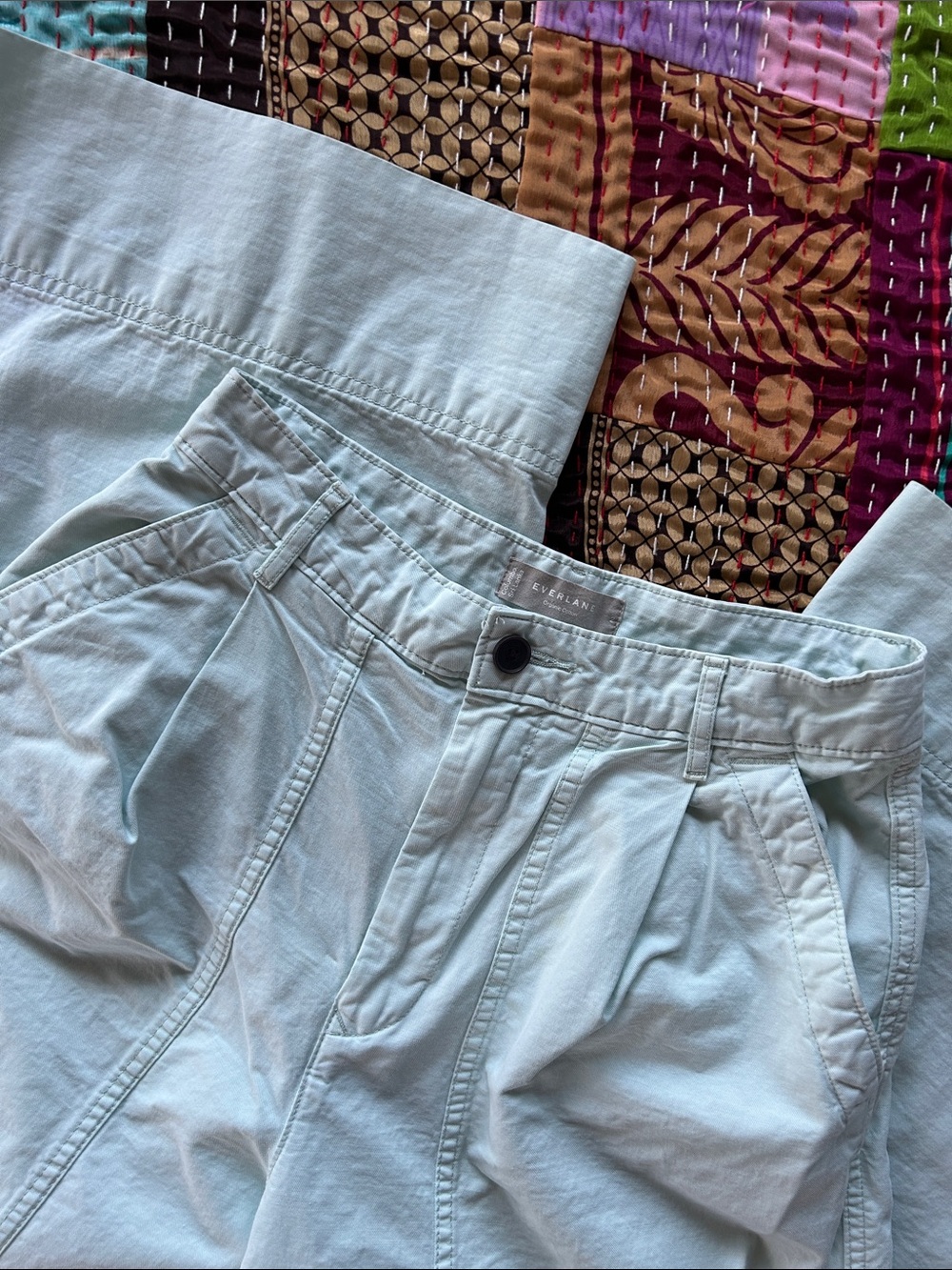 Everlane Light Blue Wide-Leg Crop Pants - Picture 3 of 3